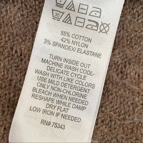 Ruby Moon Oversized Relaxed Open Front Brown Cardigan 2 Front Pockets As Is - Picture 5 of 7